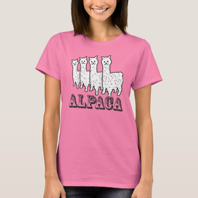 Camiseta Alpaca 4 Blanco y negro (Anverso)
