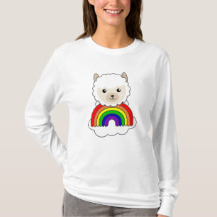 Camiseta Alpaca Arcoiris Dulce Animales Coloridos Dulces