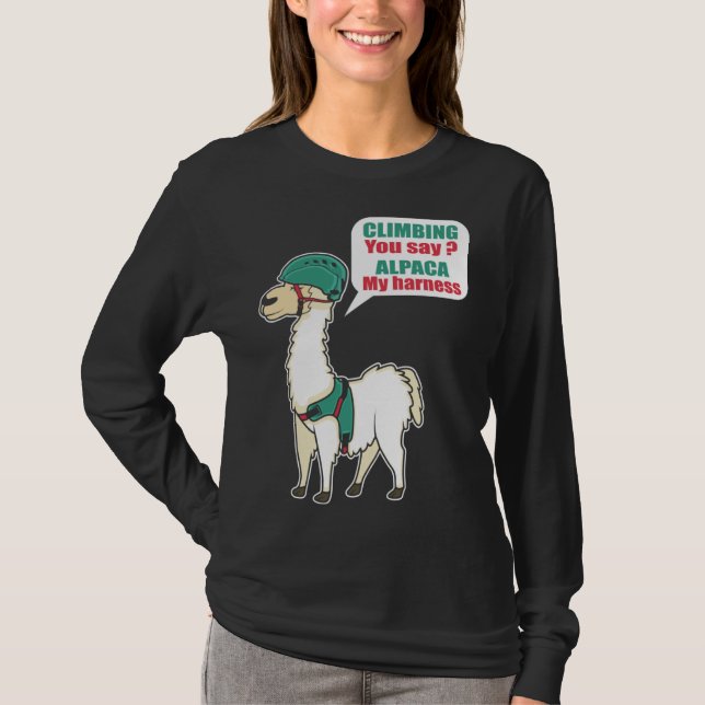Camiseta Alpaca Climbing Mountain Climber And Alpaca Fan (Anverso)