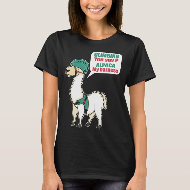 Camiseta Alpaca Climbing Mountain Climber And Alpaca Fan (Anverso)