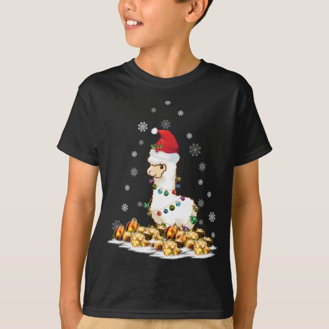 Camiseta Alpaca con Navidades Santa Hat Alpaca (Anverso)