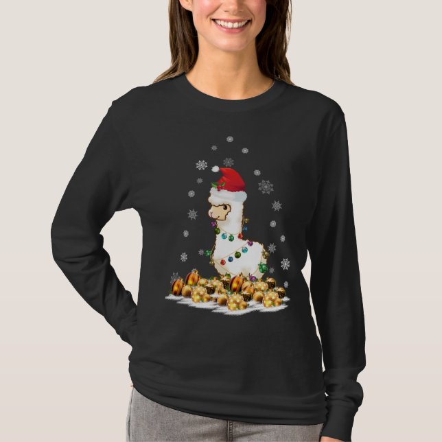 Camiseta Alpaca con Navidades Santa Hat Alpaca (Anverso)