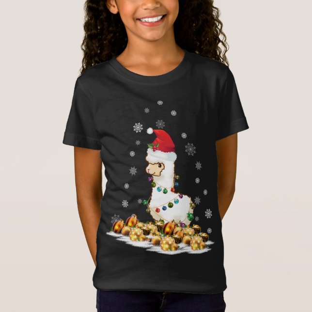 Camiseta Alpaca con Navidades Santa Hat Alpaca (Anverso)