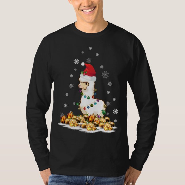 Camiseta Alpaca con Navidades Santa Hat Alpaca (Anverso)