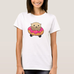 Camiseta Alpaca Crema De Hielo Rosa Waffle Cute Animales Al