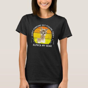 Camiseta Alpaca de pesca Mi equipo Pescador broma Caña de p