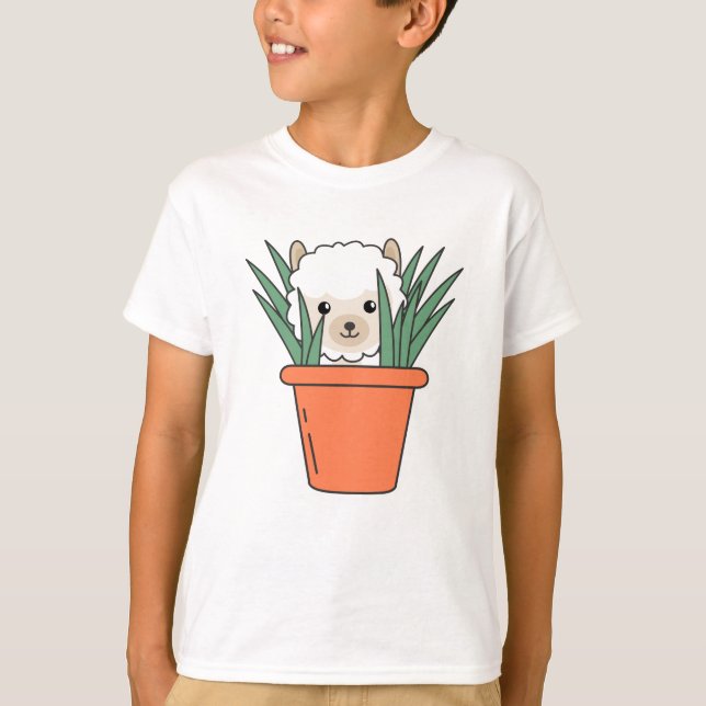 Camiseta Alpaca En Plantas Flower Pot Flower Cups Alpacas (Anverso)