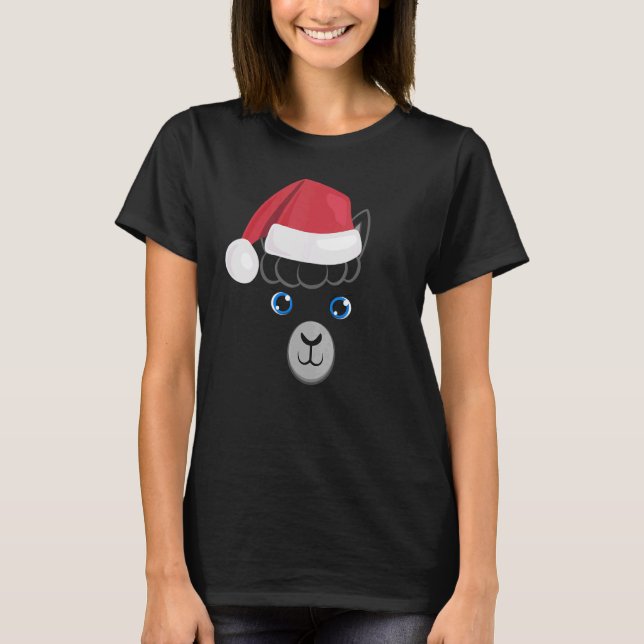 Camiseta Alpaca Face Animal Big Cute Face Costume Navidades (Anverso)