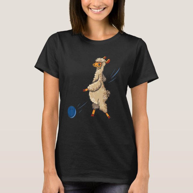 Camiseta Alpaca Funny Bowler Sport Bowling llama (Anverso)