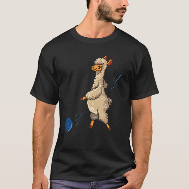 Camiseta Alpaca Funny Bowler Sport Bowling llama (Anverso)