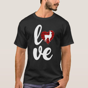 Camiseta Alpaca Funny Buffalo Plaid Love Alpaca Valentine