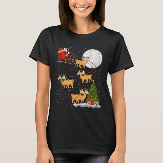 Camiseta Alpaca Llama Santa Sleigh Flying Funny Magical Chr (Anverso)