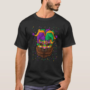 Camiseta Alpaca Mardi Gras Animal Face Carnier Jester Fest