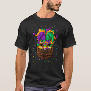 Camiseta Alpaca Mardi Gras Animal Face Carnier Jester Fest