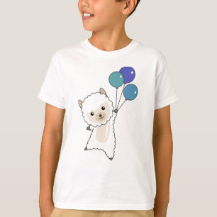 Camiseta Alpaca Mosca Con Globos Animales Dulces Para
