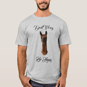 Camiseta Alpaca No Se Preocupa Ser Feliz,
