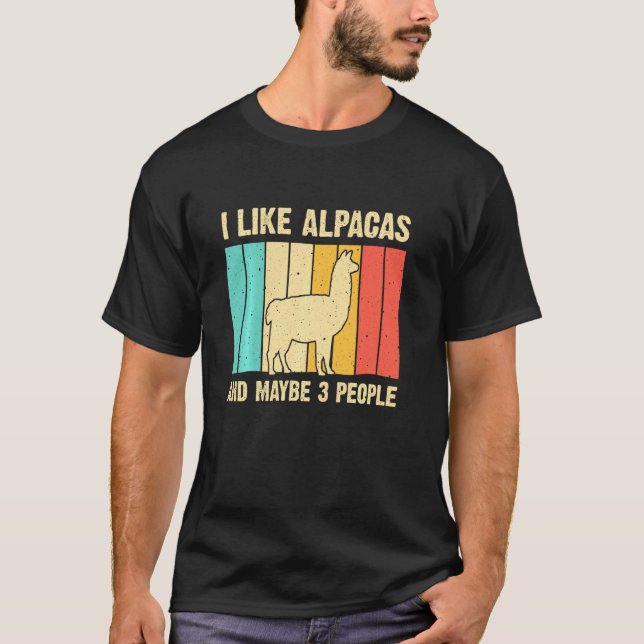Camiseta Alpaca Para Hombres Llama Guanaco Vicuna (Anverso)