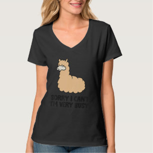 Camiseta Alpaca siento no puedo ser muy ocupada Alpaca Paja