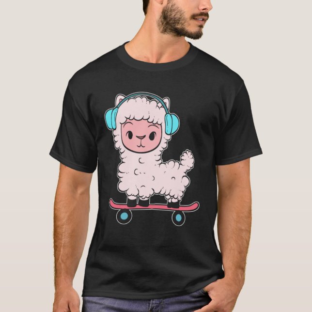Camiseta Alpaca Skateboard Skateboard Enthusiast (Anverso)