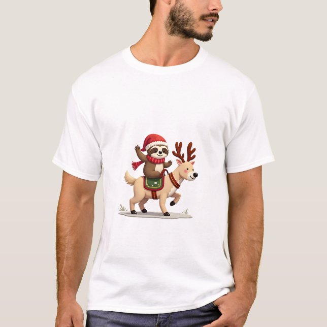 Camiseta Alpaca Sloth Christmas (3) (Anverso)
