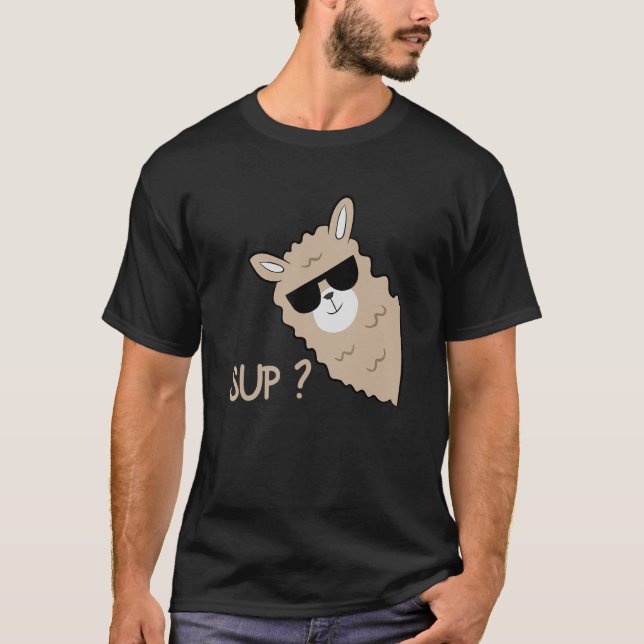 Camiseta Alpaca with glasses  saying llama (Anverso)