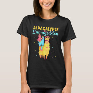 Camiseta Alpacalypse o Llamageddon Alpacas y Llamas toman