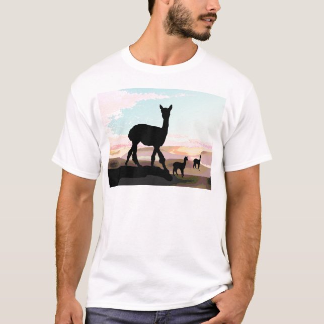 Camiseta Alpacas de la puesta del sol (Anverso)