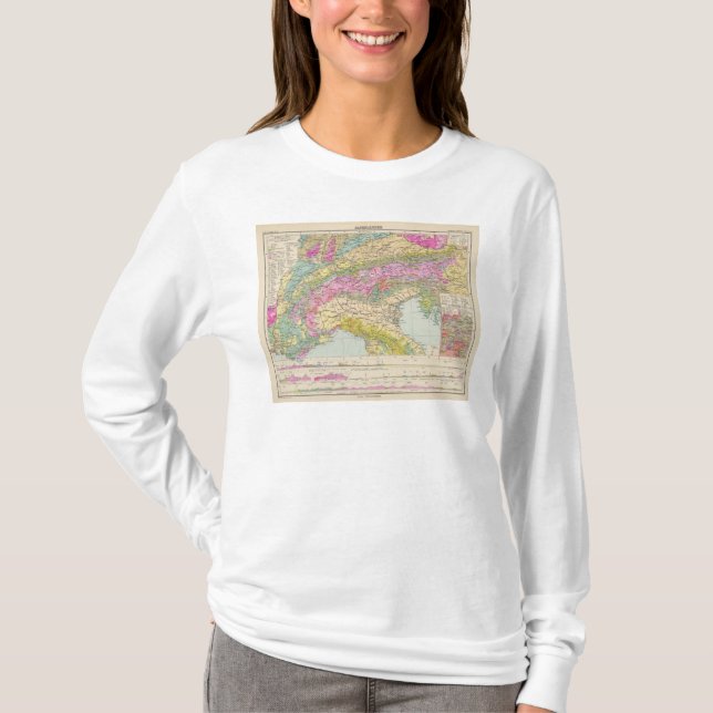 Camiseta Alpenlander - mapa del atlas de las montañas (Anverso)