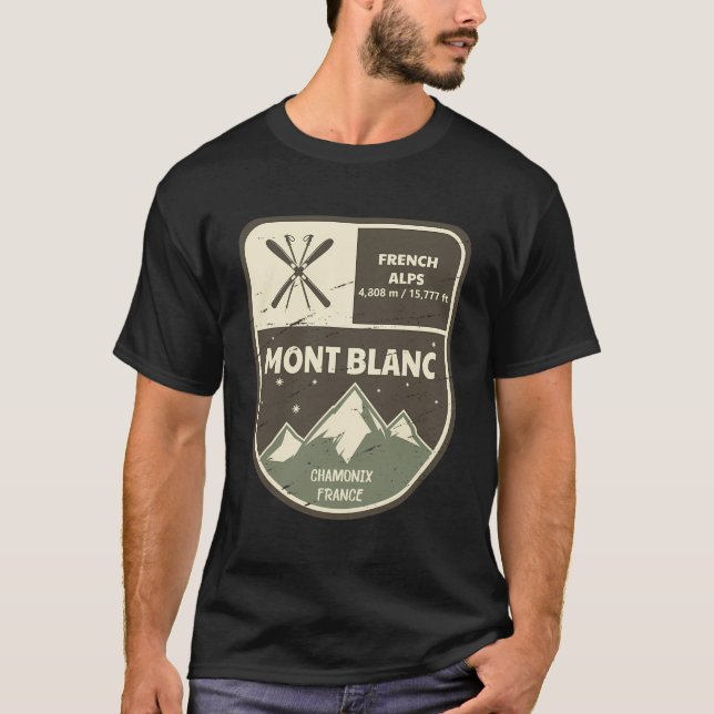 Camiseta Alpes franceses Mont Blanc Chamonix Francia (Anverso)