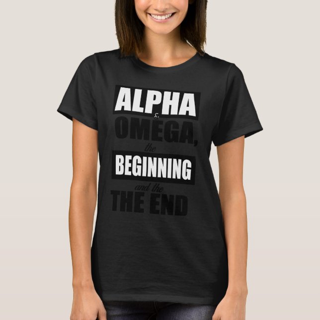 Camiseta Alpha and Omega Christian Scripture Bible Verse (Anverso)