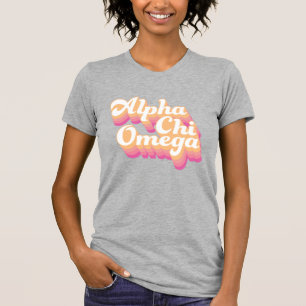 Camiseta Alpha Chi Omega   Escritura Groovy