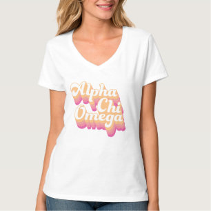 Camiseta Alpha Chi Omega   Escritura Groovy