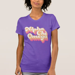 Camiseta Alpha Chi Omega Escritura Groovy