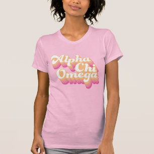 Camiseta Alpha Chi Omega Escritura Groovy