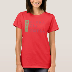 Camiseta Alpha Chi Omega   Logo apilado