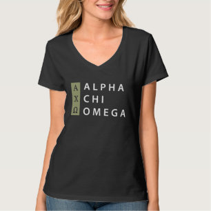 Camiseta Alpha Chi Omega Logotipo apilado