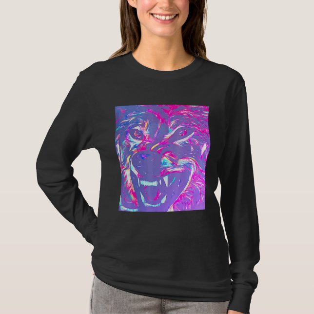 Camiseta Alpha Face Angry Leader Wolf (Anverso)
