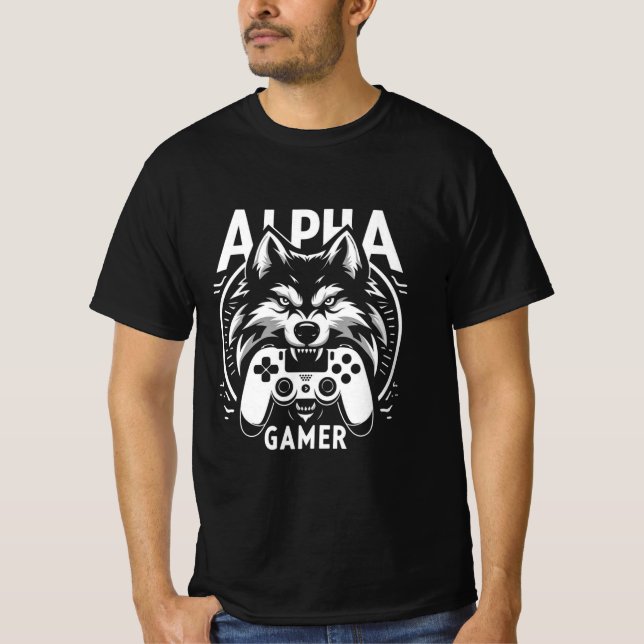Camiseta Alpha Gamer Wolf Controller  (Anverso)