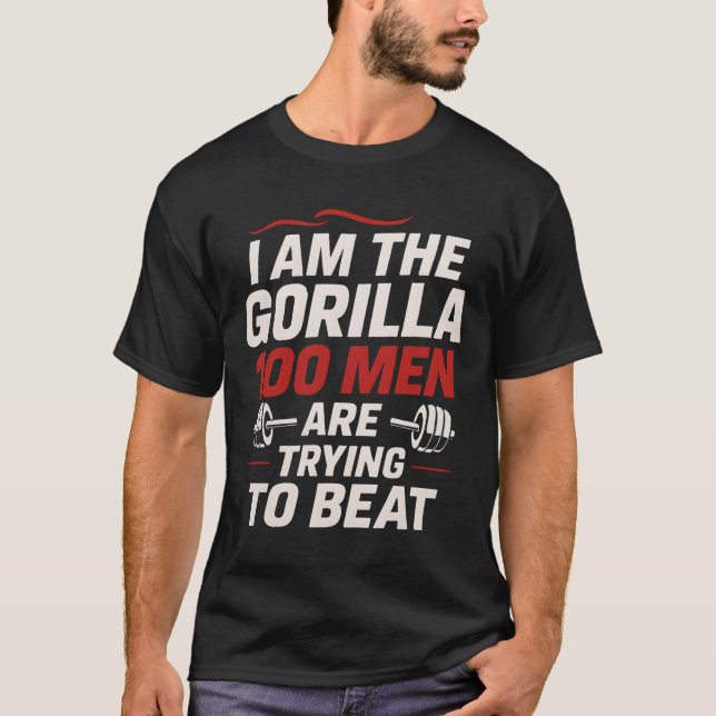 Camiseta Alpha Gorilla Gym Bodybuilding Funny Bold Workout  (Anverso)