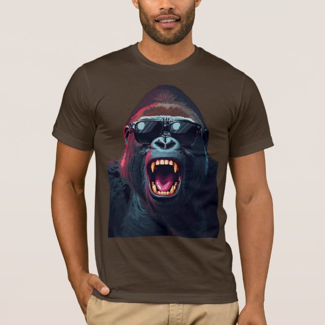 Camiseta Alpha Rage – Roaring Gorilla with Sunglasses (Anverso)
