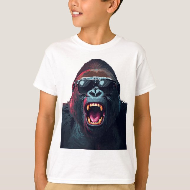 Camiseta Alpha Rage – Roaring Gorilla with Sunglasses (Anverso)