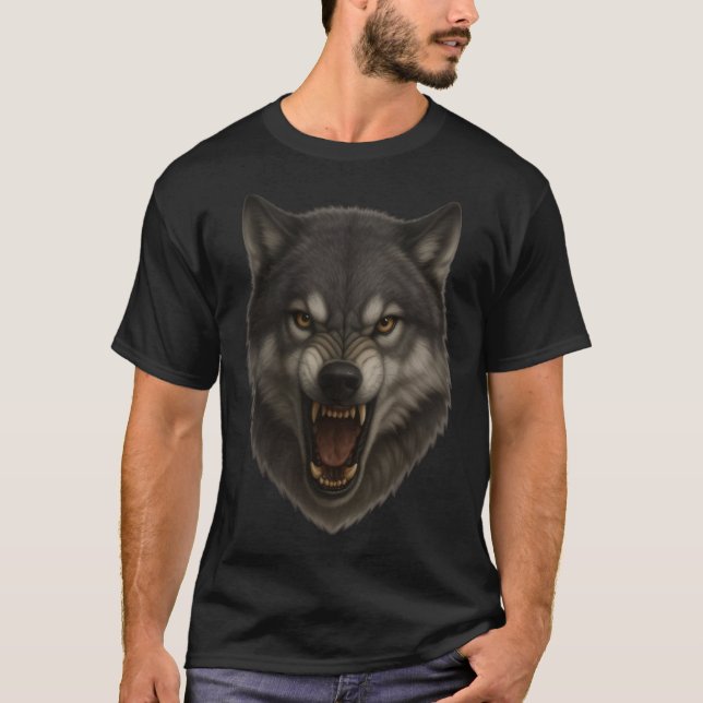 Camiseta Alpha Roar – Angry Wolf Face Tee (Anverso)