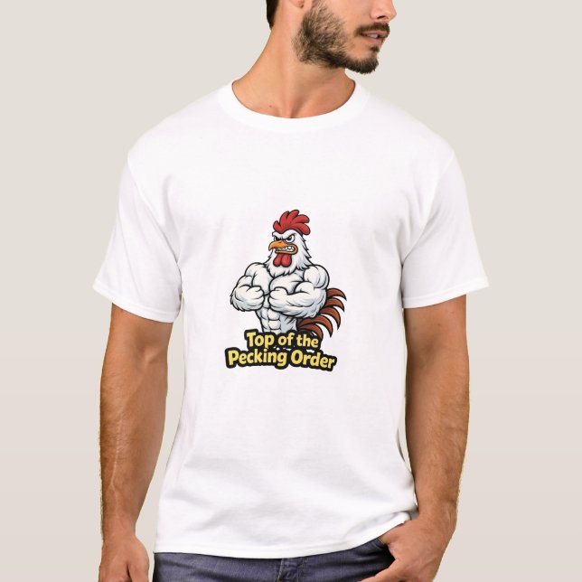 Camiseta Alpha Rooster Artwork – Funny Power Animal Design (Anverso)