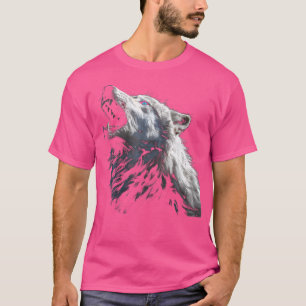 Camiseta Alpha Wolf Howing En Moon Blue Eyes Wolf Lover