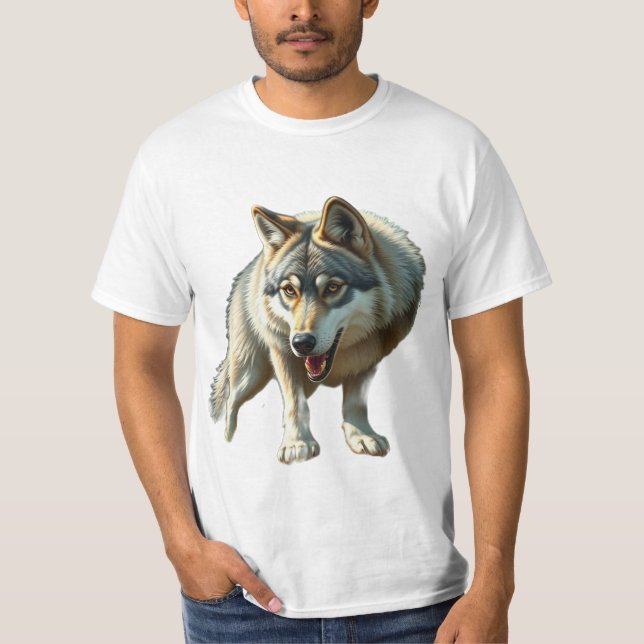 Camiseta „Alpha-Wolf – König der Wildnis“ (Anverso)