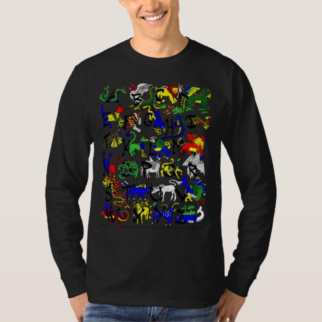 Camiseta Alphabestiary con la impresión trasera (Anverso)