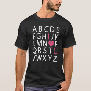 Camiseta Alphabet Abc I Heart You Teacher El día de San Val