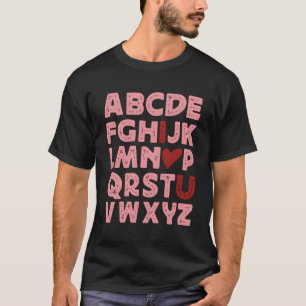 Camiseta Alphabet Abc I Love You Day He