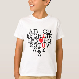 Camiseta Alphabet Abc I Love You T Shirt Día de San Valentí