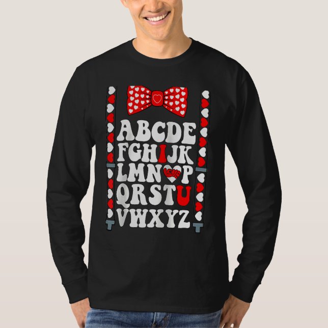 Camiseta Alphabet ABC I Love You Valentines Day Teacher Boy (Anverso)